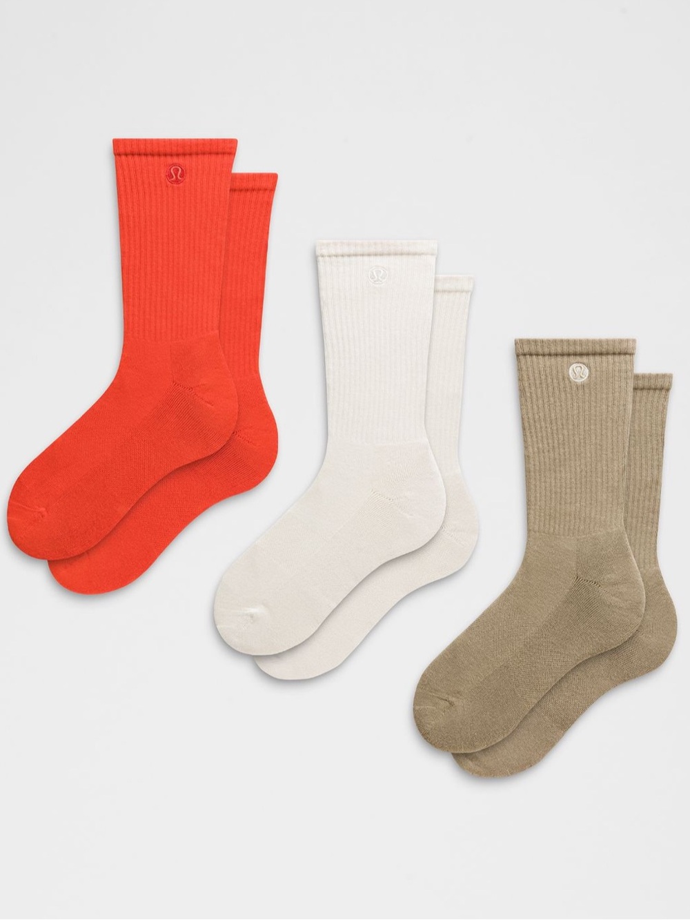 NWT Lululemon Unisex Daily Essential Crew Socks 3 Pack